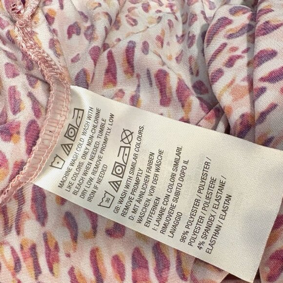 Susan Graver Elbow Sleeve Blouse Italia Knit Red/Orange Print 2X Plus Size - Picture 7 of 9